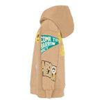 Barrow Kids Felpa tinta unita con Cappuccio E Stampa Beige per Bambino F5BKJUHS078 BEIGE BARROW KIDS 