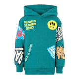 Barrow Kids Felpa tinta unita con Cappuccio E Stampa Verde per Bambino F5BKJUHS078X VERDE BARROW KIDS 