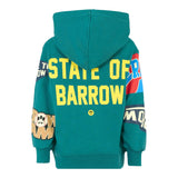 Barrow Kids Felpa tinta unita con Cappuccio E Stampa Verde per Bambino F5BKJUHS078X VERDE BARROW KIDS 