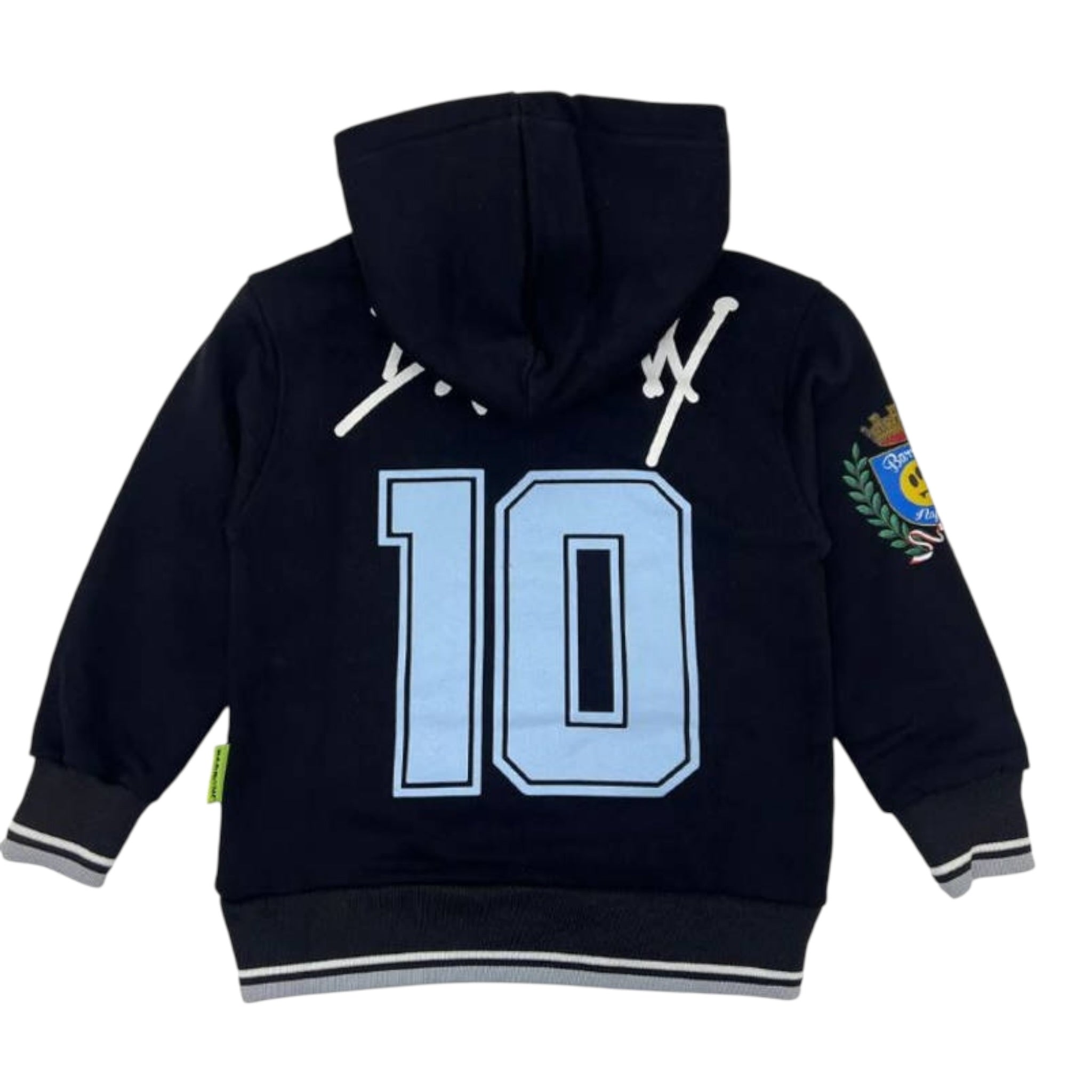 Barrow Kids Felpa Chiusa con Cappuccio tinta unita con Stampa Napoli Nero per Bambino F5BKJUHS095 NERO BARROW KIDS 