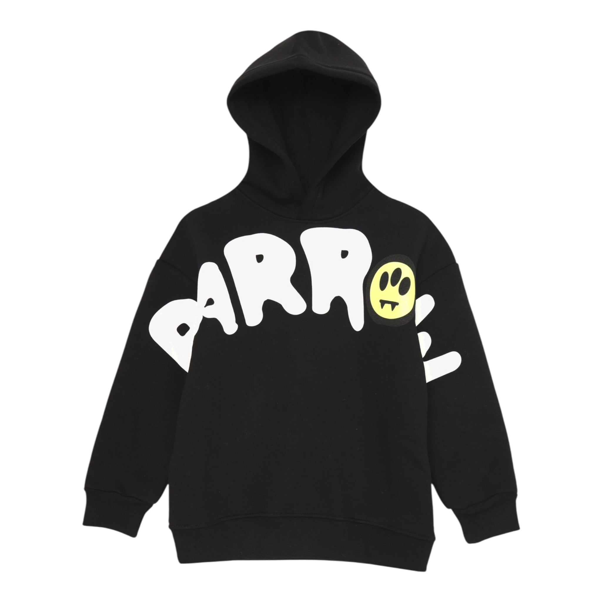 Barrow Kids Felpa tinta unita con Cappuccio E Stampa Nero per Bambino F5BKJUHS232 NERO BARROW KIDS 