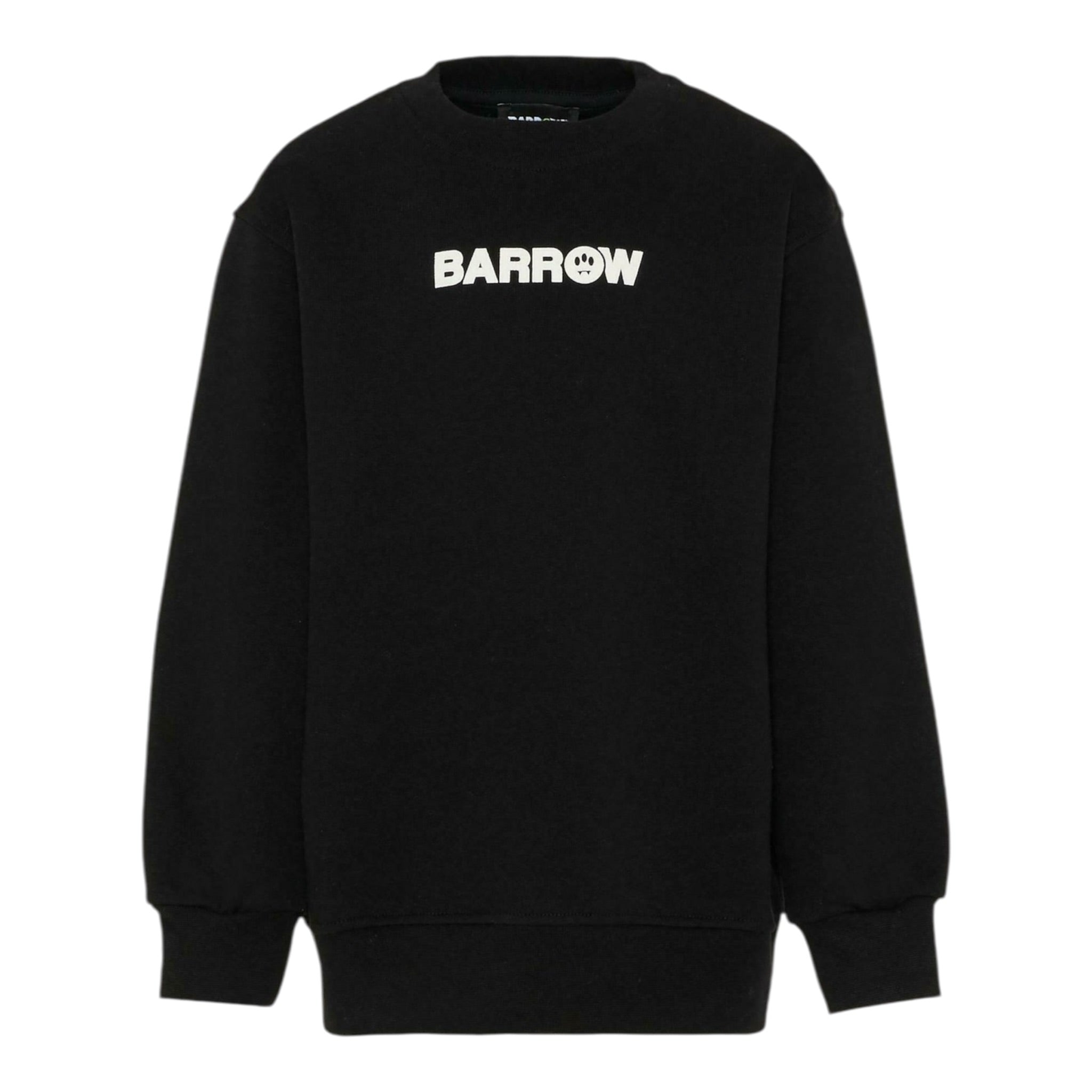 Barrow Kids Felpe Chiusa Girocollo tinta unita con Stampa Nero per Bambino F5BKJUSW161 NERO BARROW KIDS 