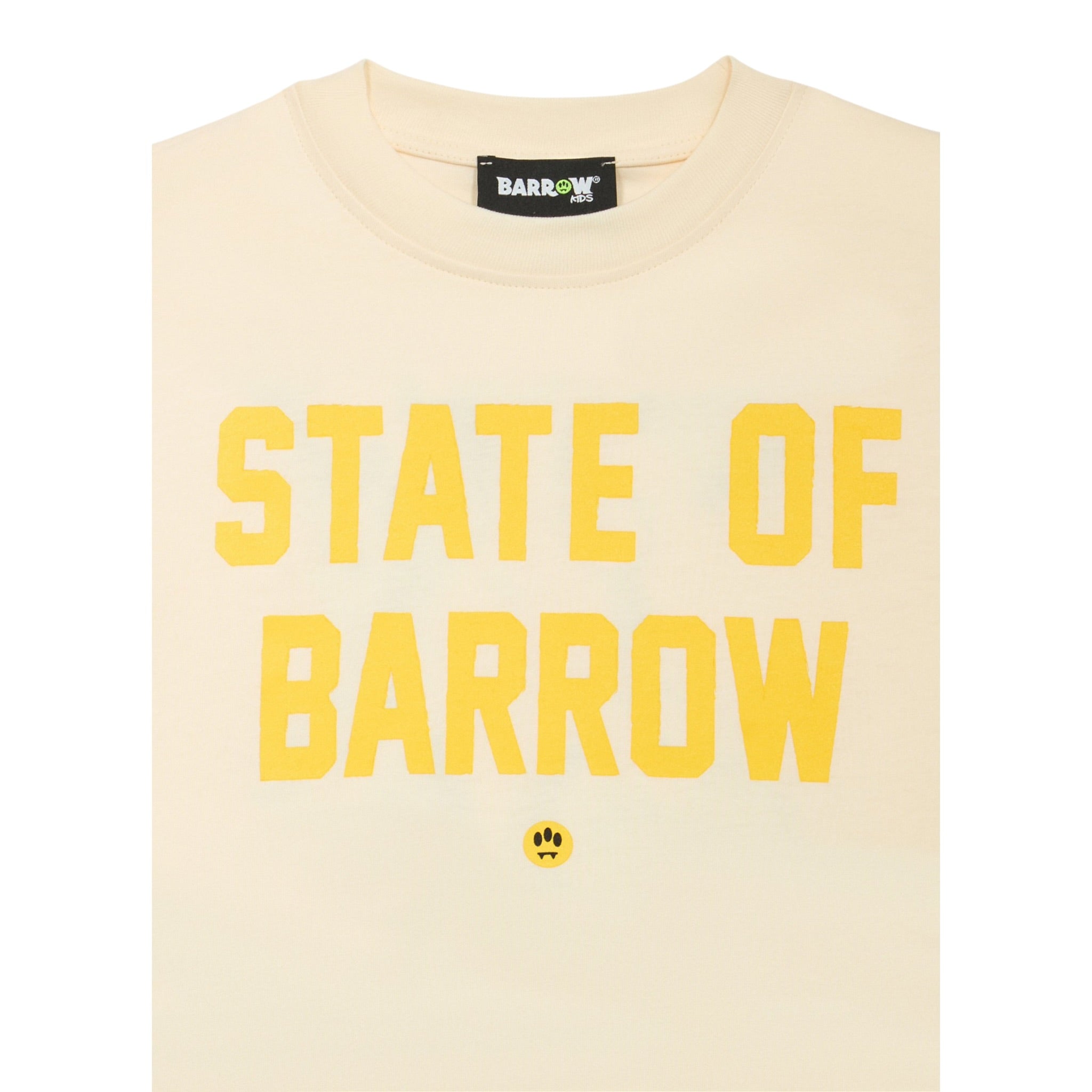 Barrow Kids T-Shirt Girocollo tinta unita con Stampa Panna per Bambino F5BKJUTH077 PANNA BARROW KIDS 