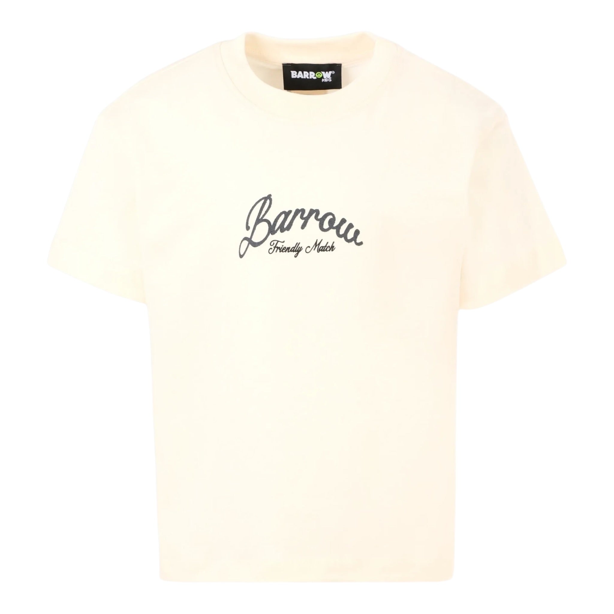 Barrow Kids T-Shirt Girocollo tinta unita con Stampe Crema per Bambino F5BKJUTH103 CREMA BARROW KIDS 