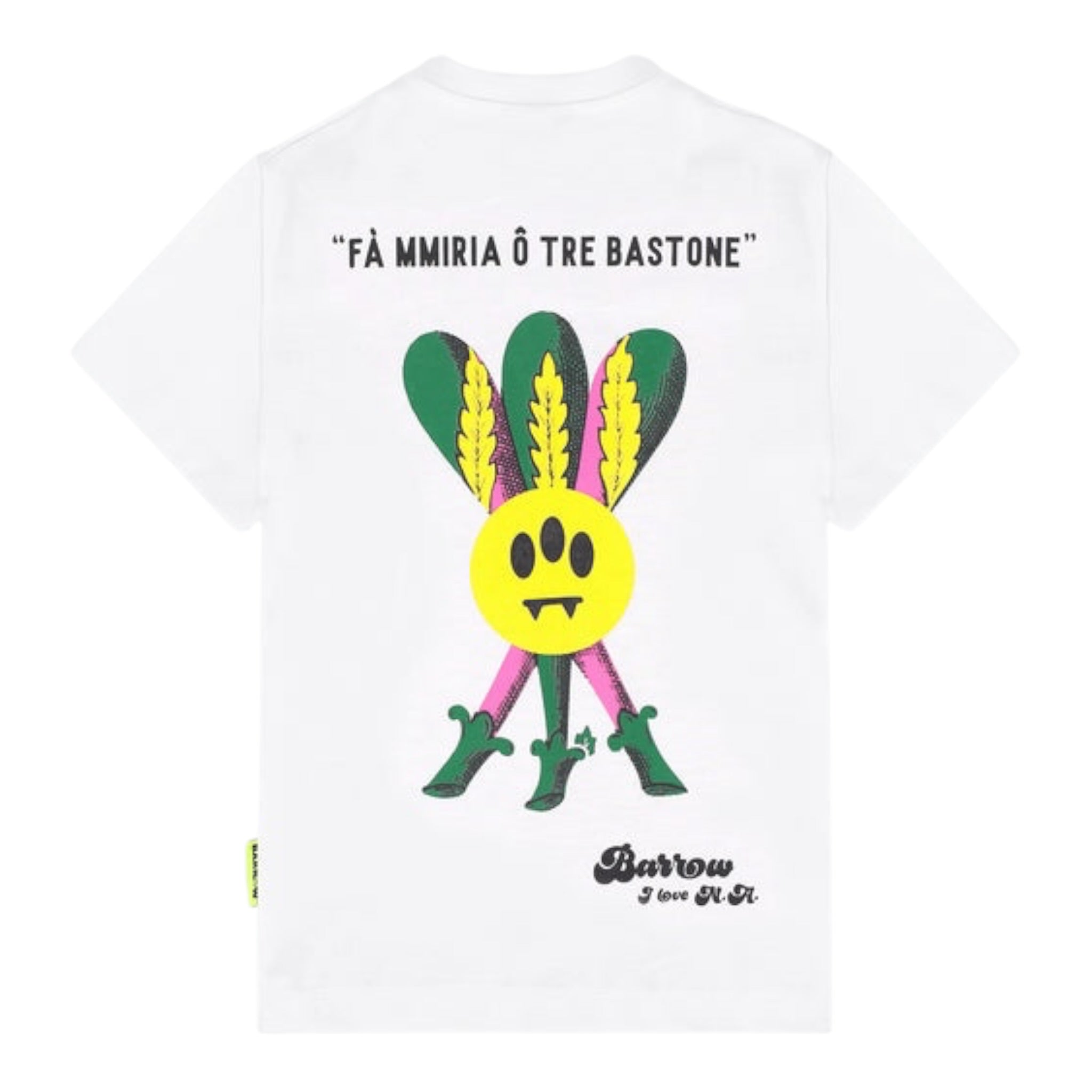 Barrow Kids T-Shirt Girocollo tinta unita con Stampe Bianco per Bambino F5BKJUTH160X BIANCO BARROW KIDS 