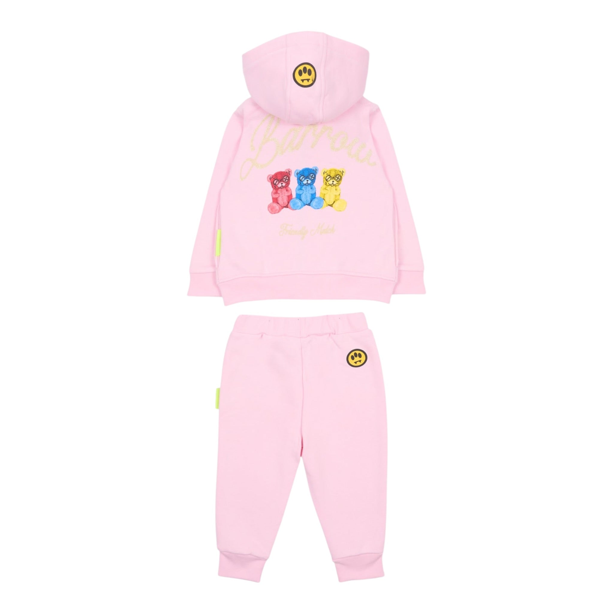 Barrow Kids Completo tinta unita 2Pz Felpa-Pantalone Rosa per Bambina F5BKUNSF218J ROSA BARROW KIDS 
