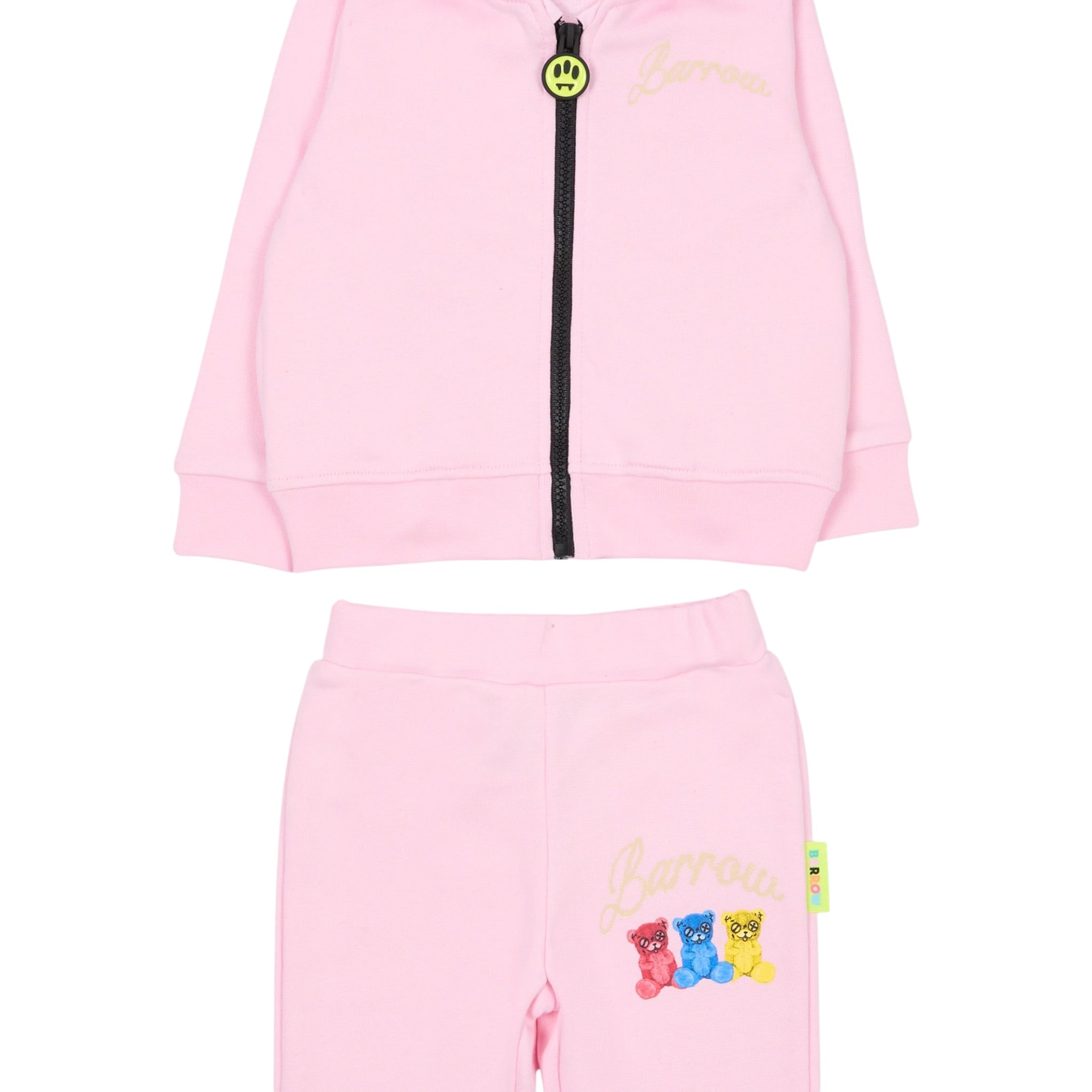 Barrow Kids Completo tinta unita 2Pz Felpa-Pantalone Rosa per Neonata F5BKUNSF218 ROSA BARROW KIDS 
