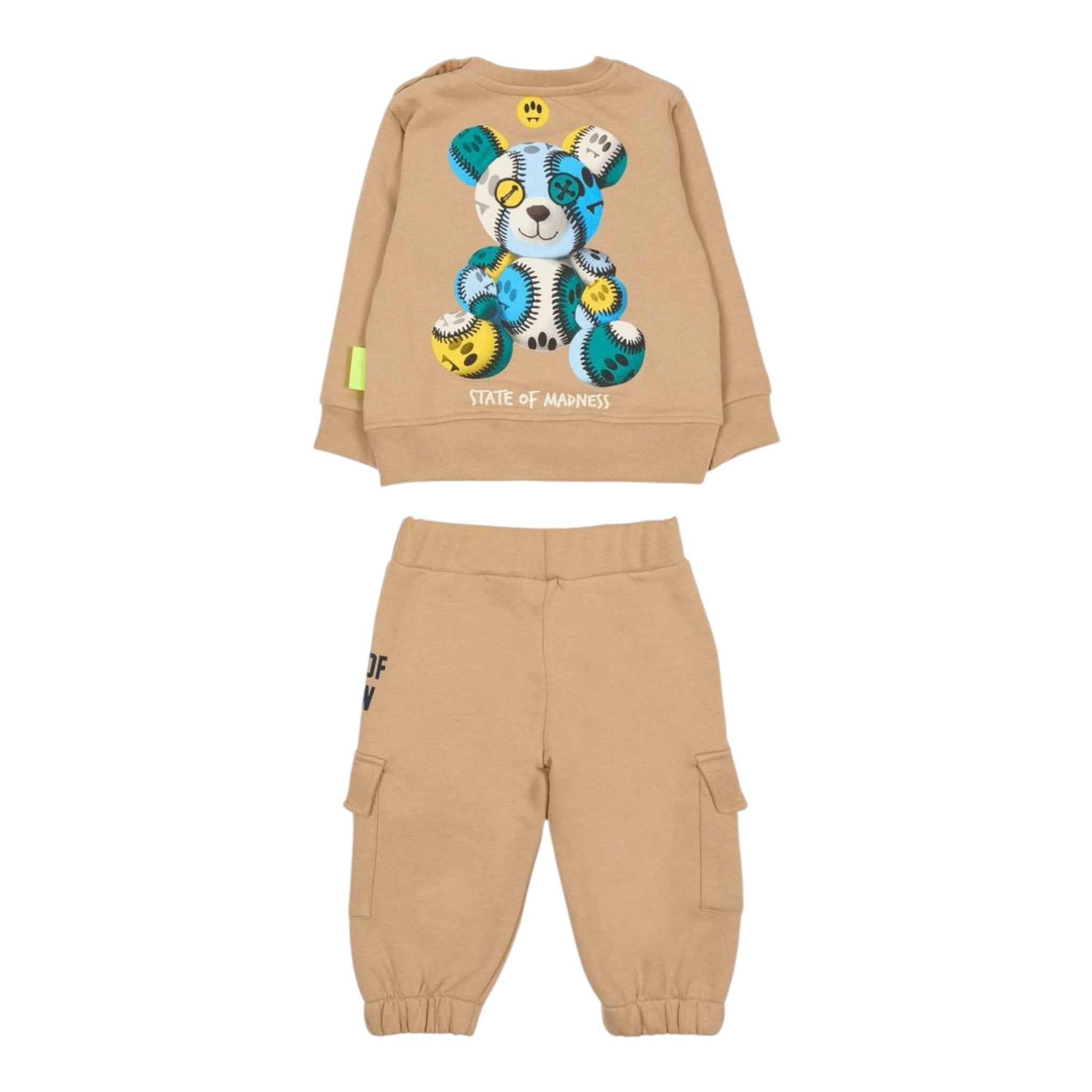 Barrow Kids Completo tinta unita 2Pz Felpa-Pantalone Beige per Neonato F5BKUNTP213X BEIGE BARROW KIDS 