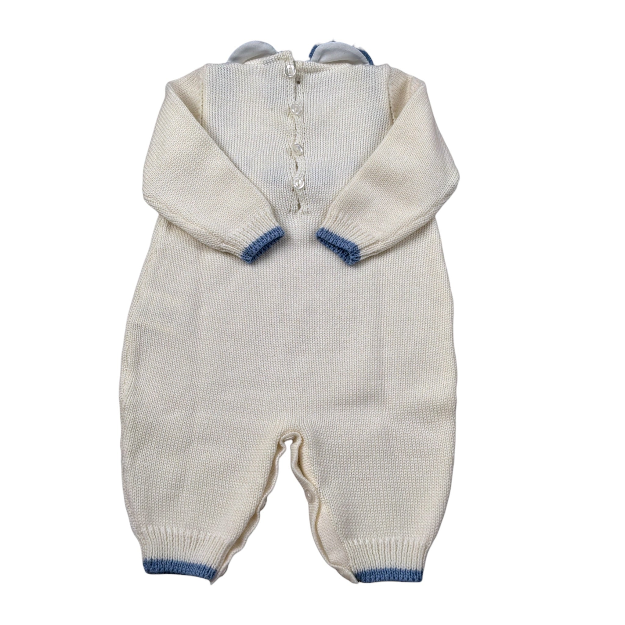 Bebe' Di Almy Tutina Manica Lunga tinta unita con Ricami Panna per Neonato T18L PANNA BEBE' DI ALMY 