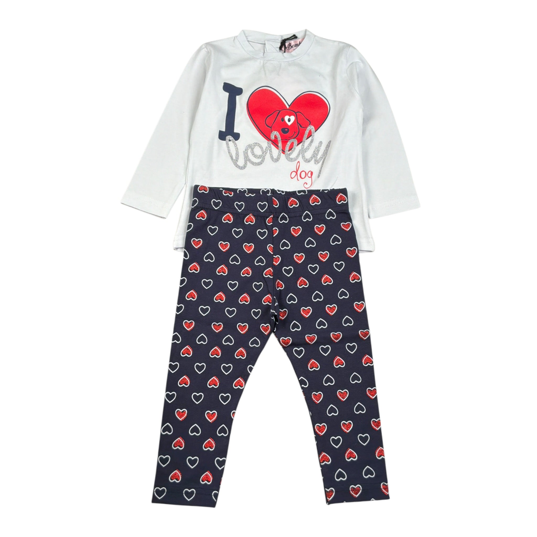 Bembo Completo 2Pz Shirt-Leggins Bianco per Neonata DFJDJ BIANCO  