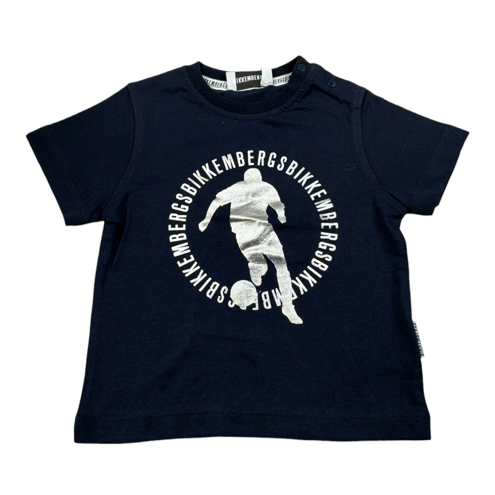 Bikkembergs T-Shirt tinta unita con Stampa Blu per Neonato BK0232 BLU BiKKEMBERGS 