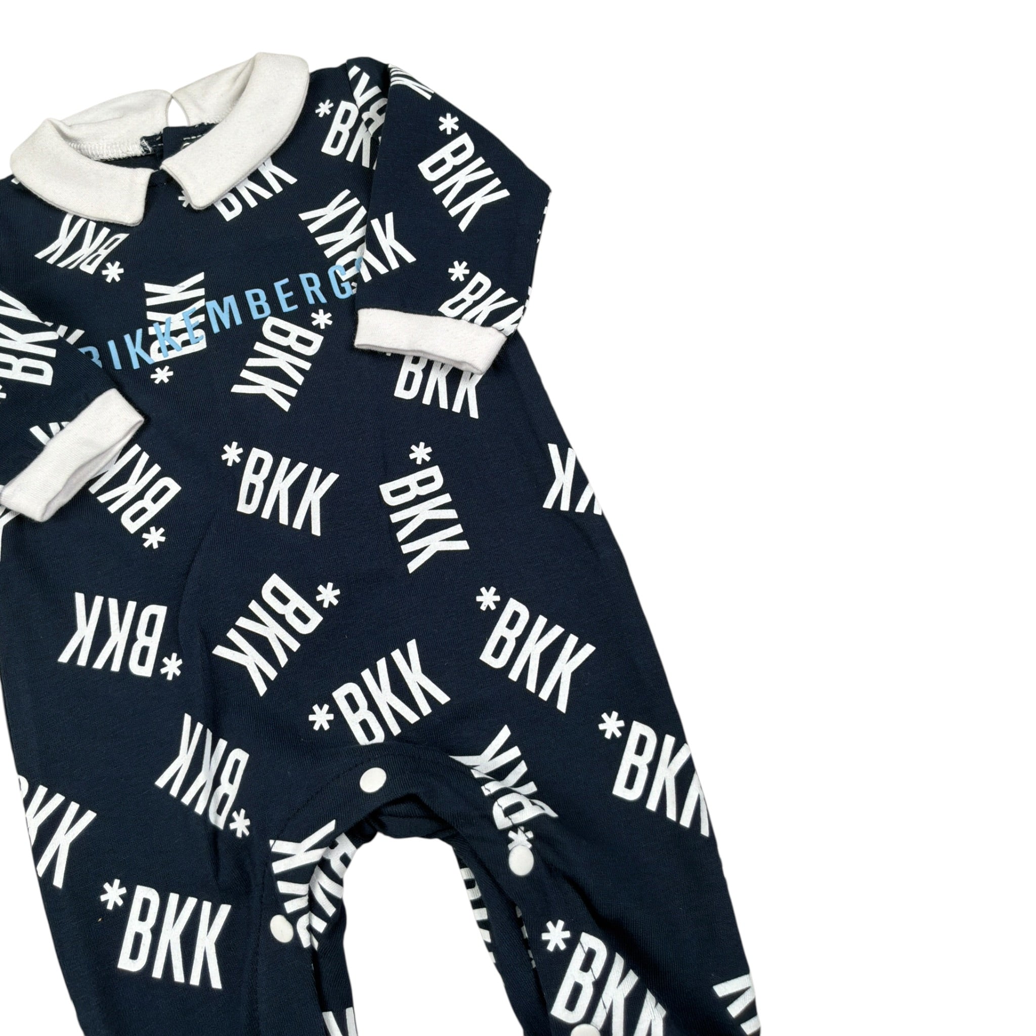 Bikkembergs Tutina tinta unita con Stampa Blu per Neonato BK0912 BLU BiKKEMBERGS 