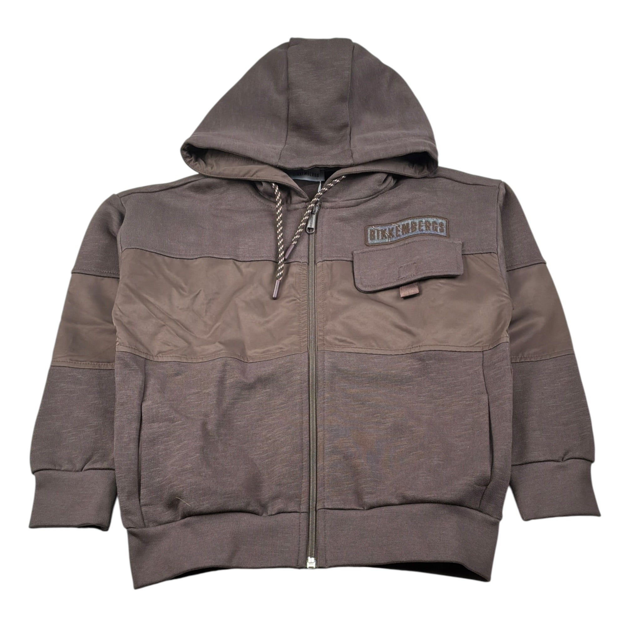 Bikkembergs Felpa con Zip E Cappuccio tinta unita Marrone per Bambino BK3601 MARRONE BiKKEMBERGS 