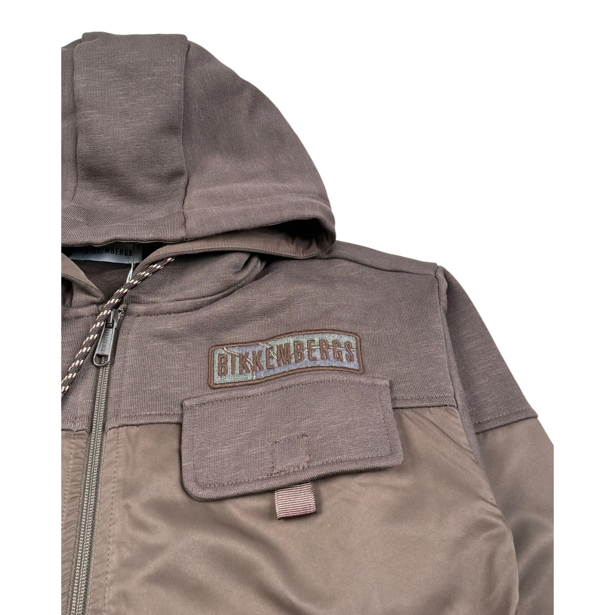 Bikkembergs Felpa con Zip E Cappuccio tinta unita Marrone per Bambino BK3601 MARRONE BiKKEMBERGS 