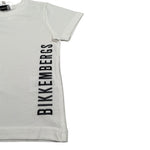 Bikkembergs T-Shirt Girocollo tinta unita con Logo Bianco per Bambino BK3730 BIANCO BiKKEMBERGS 