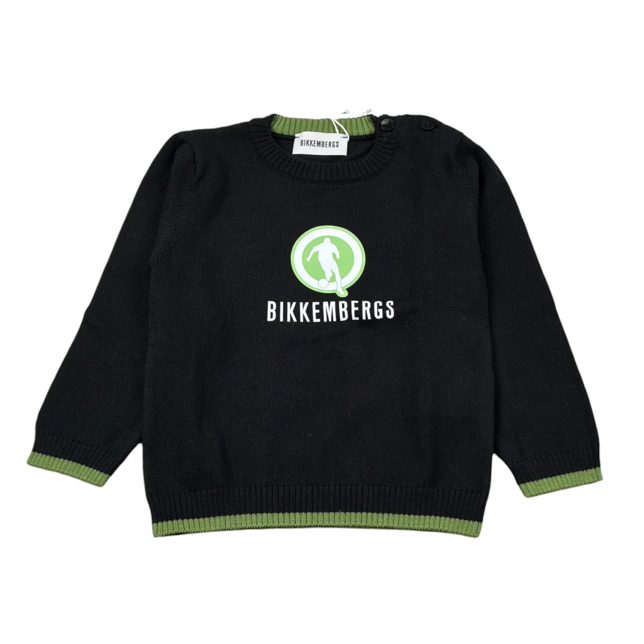 Bikkembergs Maglia tinta unita con Stampa Nero per Neonato BK3803 NERO BiKKEMBERGS 