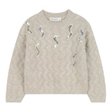 Billieblush Maglia Girocollo tinta unita con Paillettes Beige per Neonata 5U21382 BEIGE BillIEBLUSH 