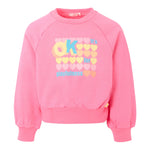 Billieblush Felpa Chiusa Girocollo tinta unita con Stampa Rosa Fluo per Bambina U21035 ROSA FLUO BillIEBLUSH 