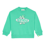Billieblush Felpa Chiusa Girocollo tinta unita con Stampe Verde per Bambino U21162 VERDE BillIEBLUSH 
