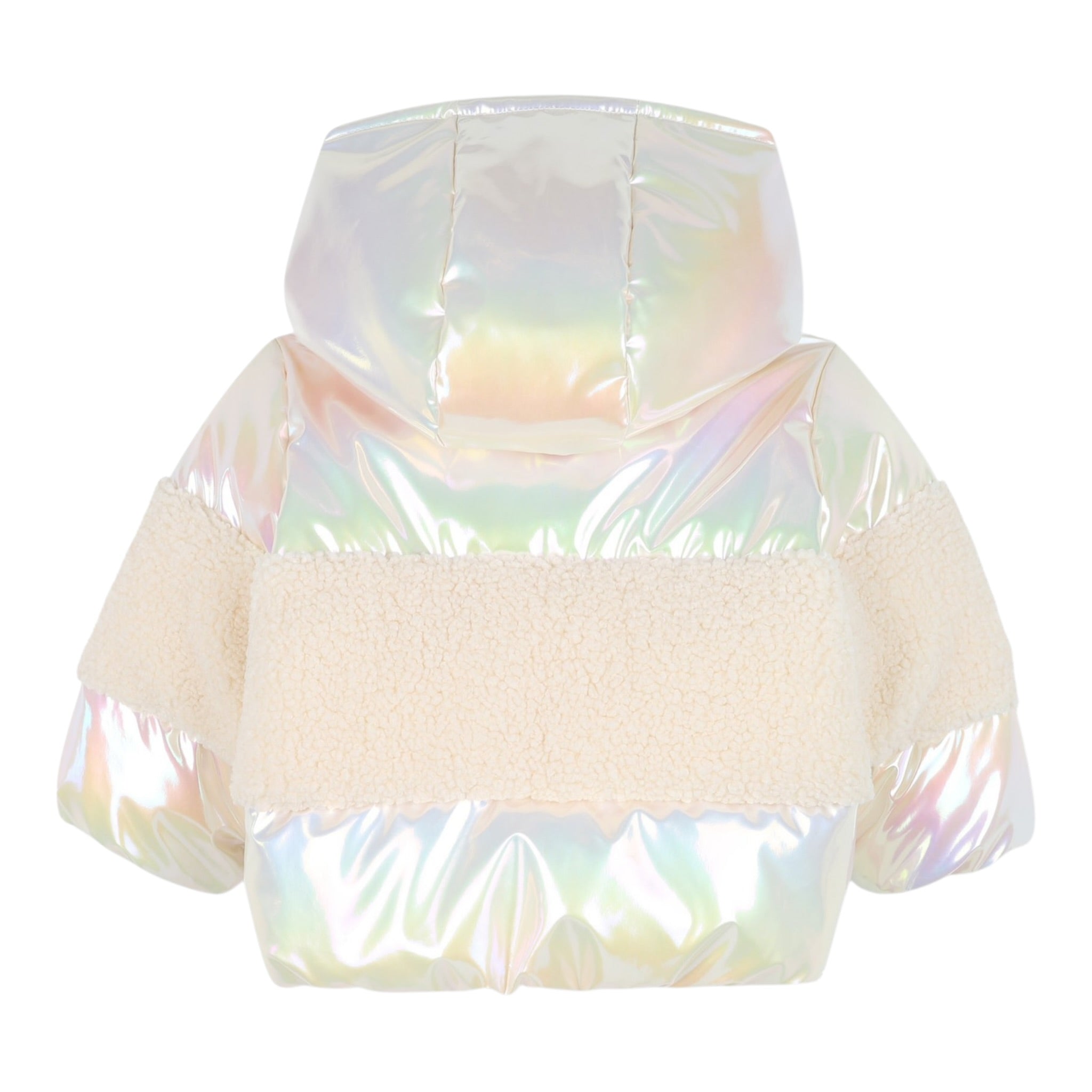 Billieblush Giubbino tinta unita con Cappuccoo E Pelliccia Panna per Bambina U21246J PANNA BillIEBLUSH 
