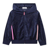 Billieblush Felpa con Zip E Cappuccio tinta unita In Ciniglia Blu per Bambina U21365 BLU BillIEBLUSH 