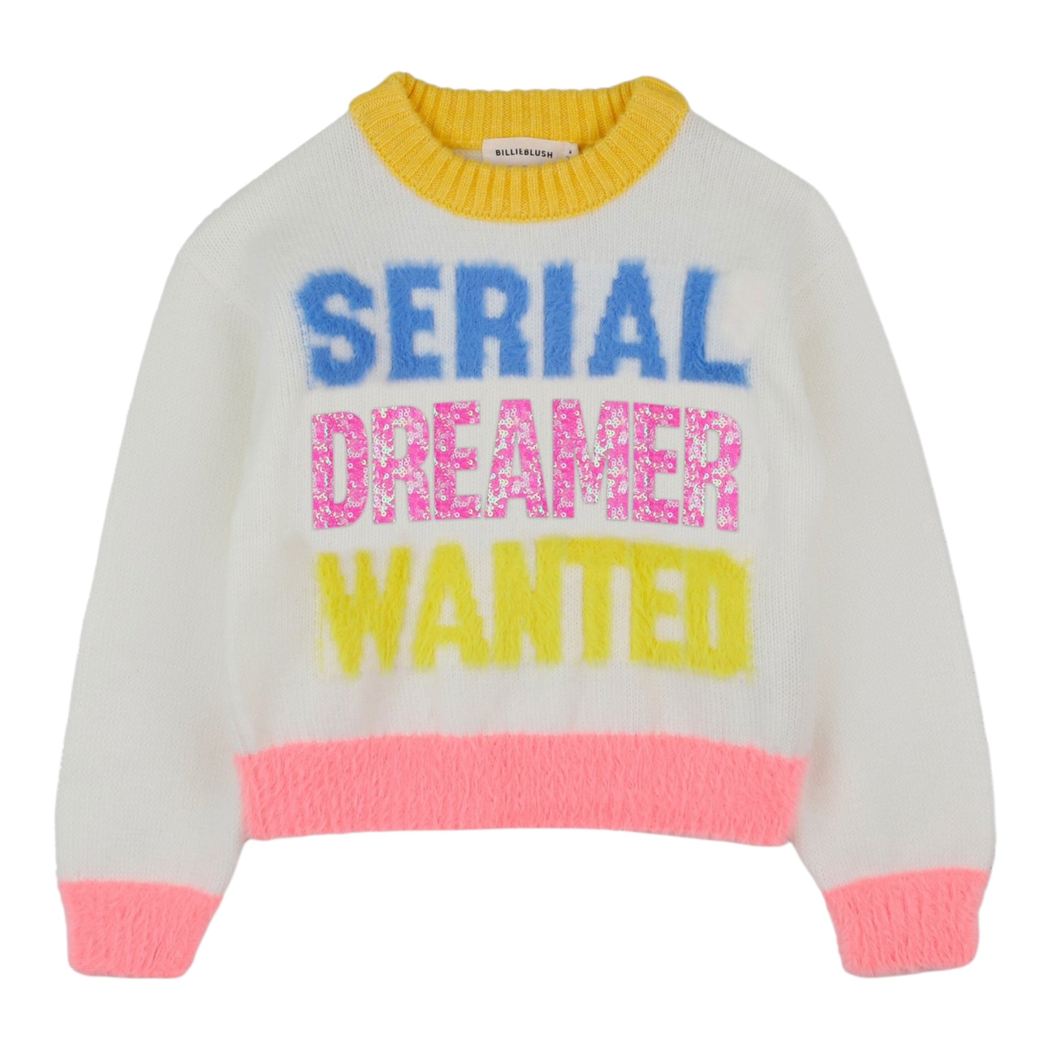 Billieblush Maglia Girocollo tinta unita con Paillettes Panna per Bambina U21386 PANNA BillIEBLUSH 