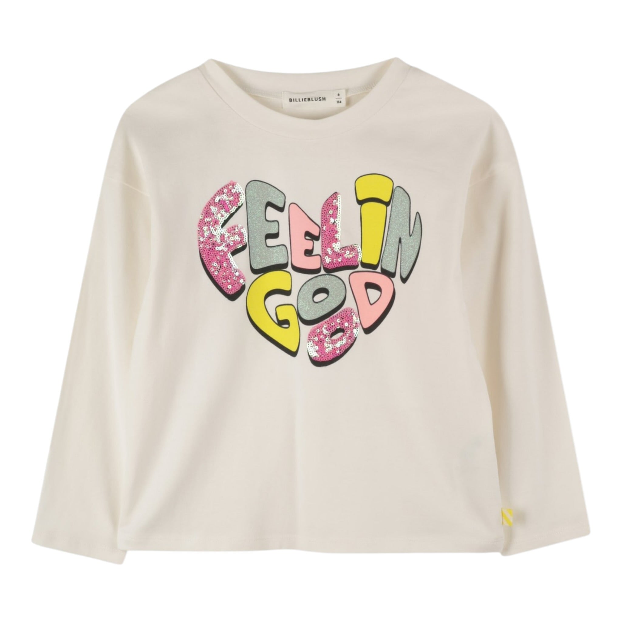 Billieblush Shirt Girocollo tinta unita con Paillettes Panna per Bambina U21424 PANNA BillIEBLUSH 