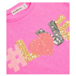 Billieblush Shirt Girocollo tinta unita con Stampa Rosa Fluo per Bambina U21606 ROSA FLUO BillIEBLUSH 
