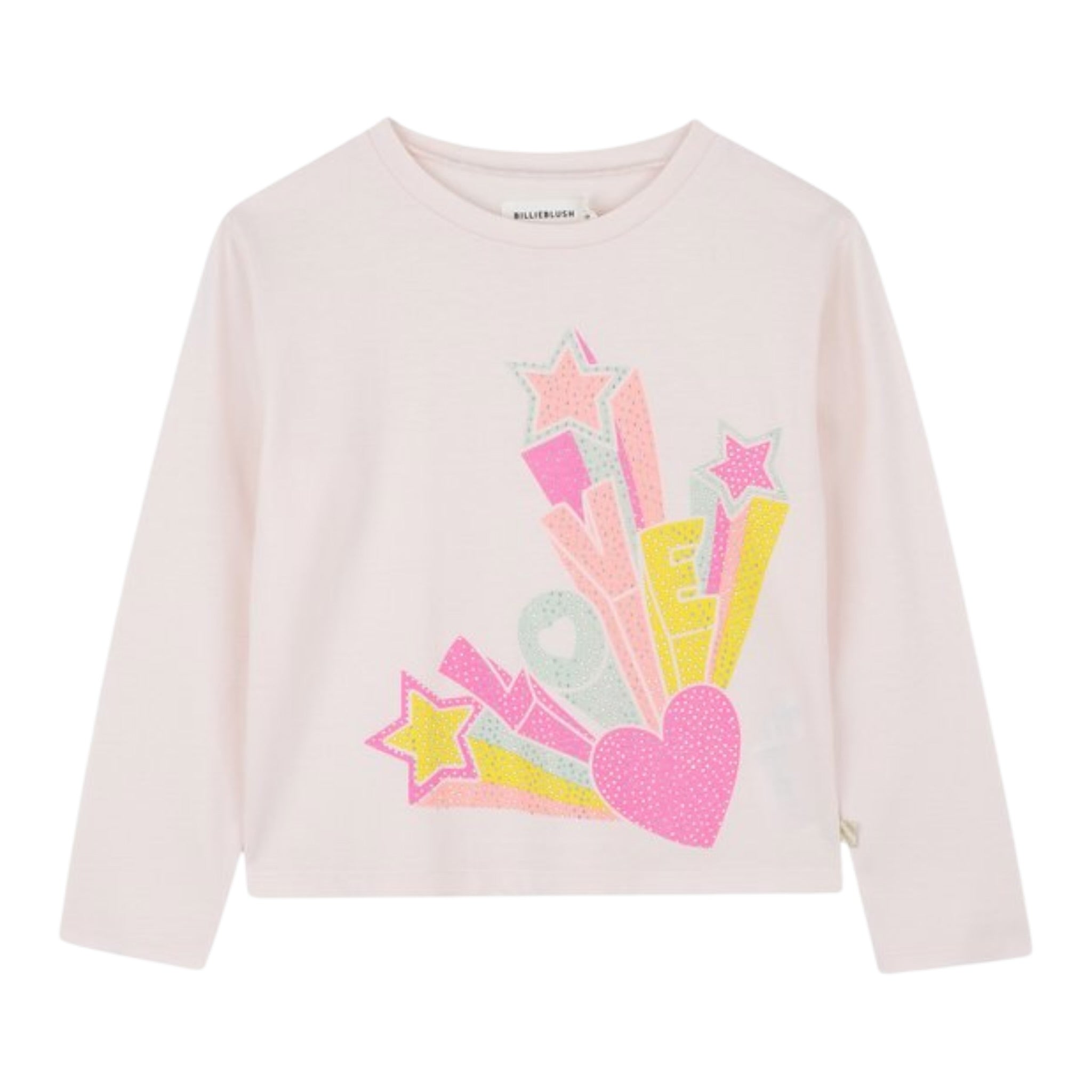 Billieblush Shirt Girocollo tinta unita con Stampe Rosa per Bambina U21611 ROSA BillIEBLUSH 