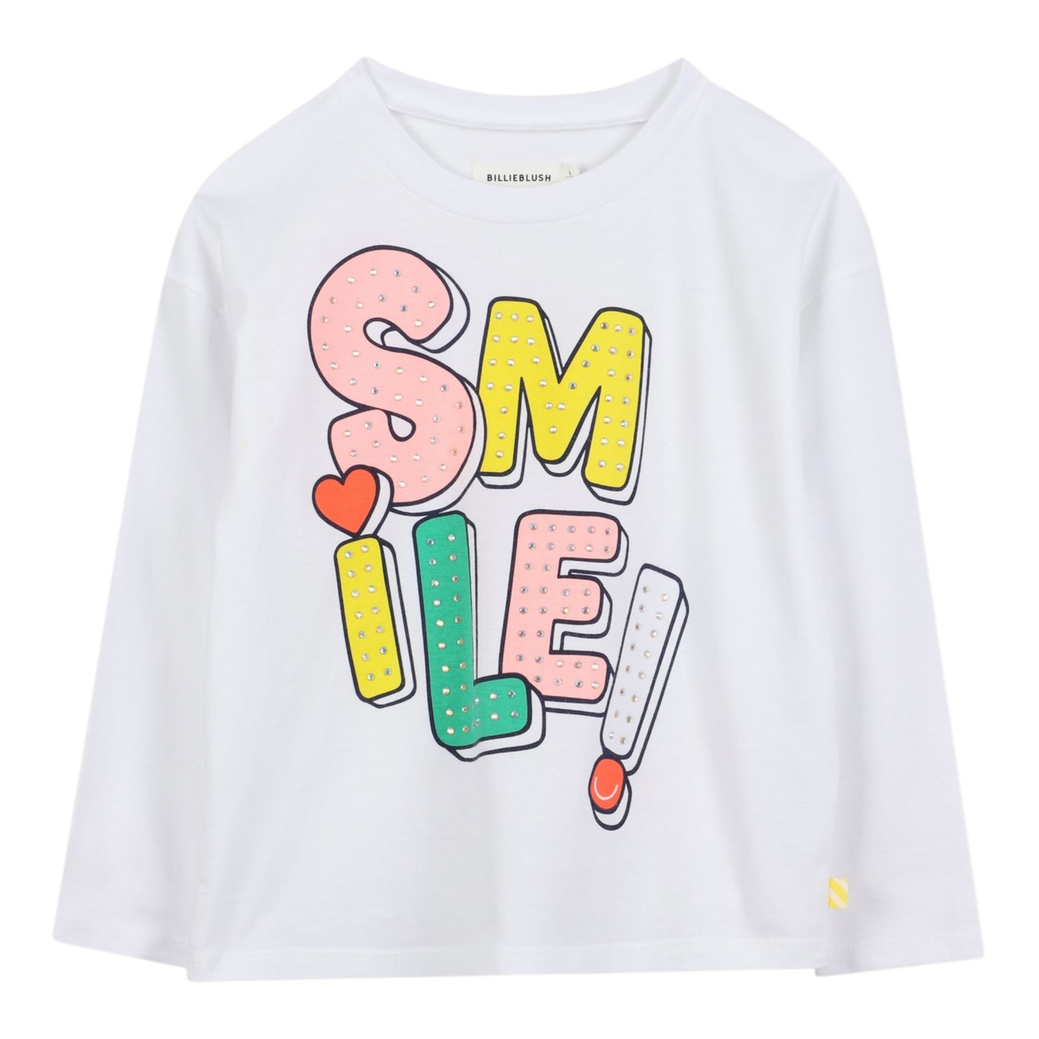 Billieblush Shirt Girocollo tinta unita con Stampa Bianco per Bambina U21637X BIANCO BillIEBLUSH 
