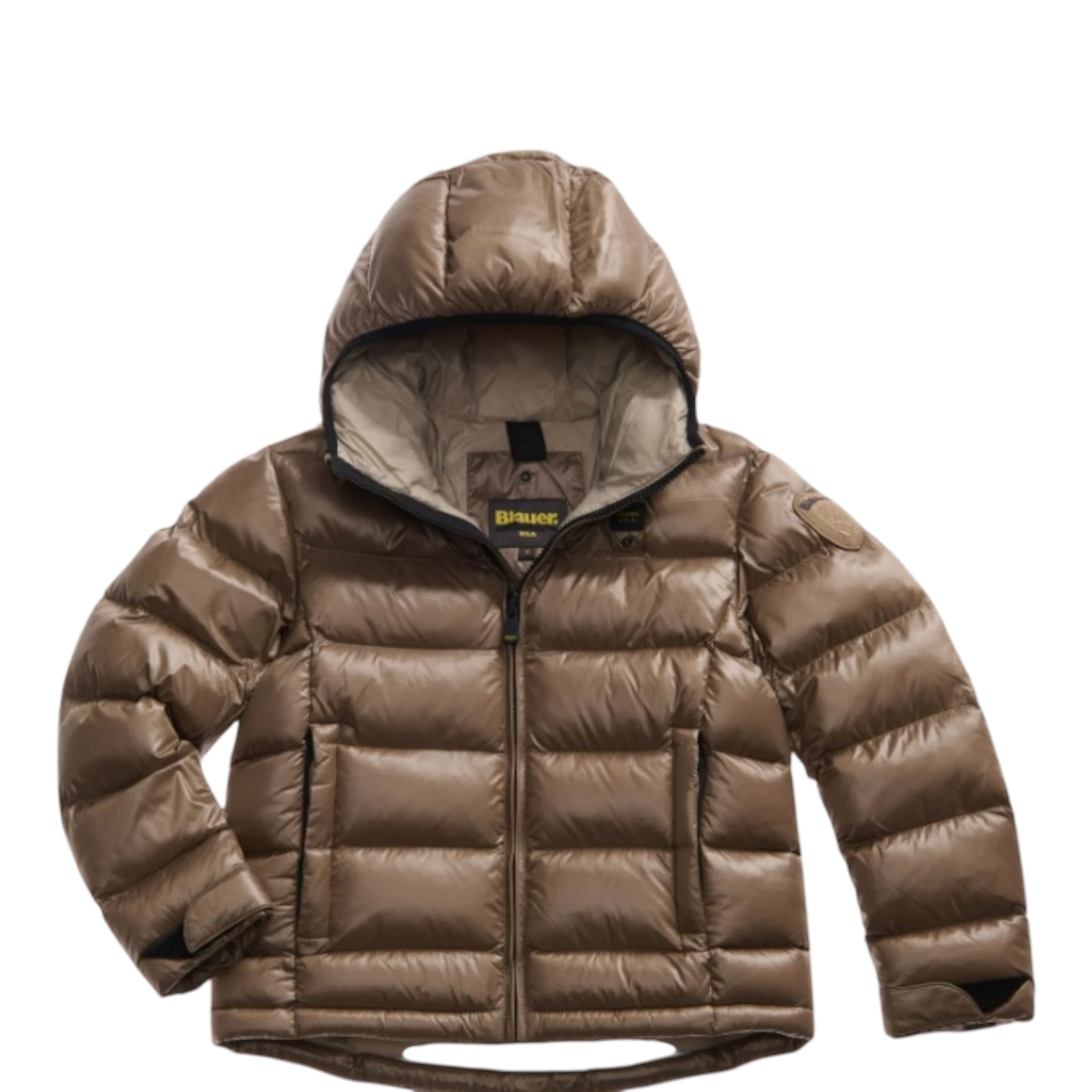 Blauer Giubbino tinta unita con Zip E Cappuccio Marrone per Neonato 02427 MARRONE BLAUER 