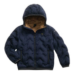 Blauer Giubbino tinta unita con Zip E Cappuccio Blu per Bambino 03400J BLU BLAUER 