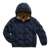 Blauer Giubbino tinta unita con Zip E Cappuccio Blu per Bambino 03400J BLU BLAUER 
