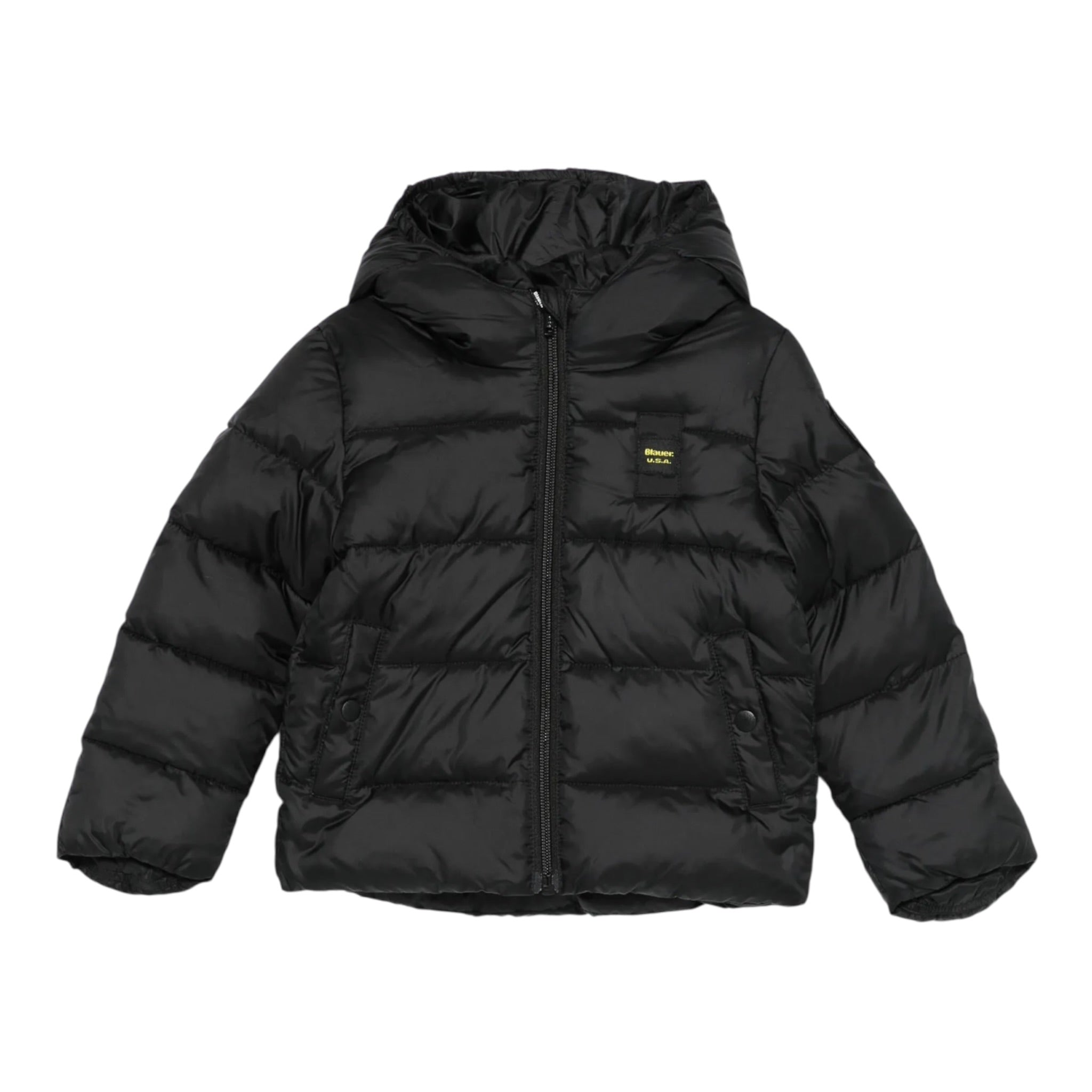Blauer Giubbino tinta unita con Cappuccio Nero per Neonato 23WBBXC02297 NERO BLAUER 