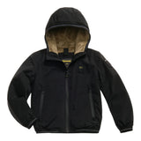 Blauer Giubbino tinta unita con Cappuccio Nero per Neonato 24WBBXC02551 NERO BLAUER 