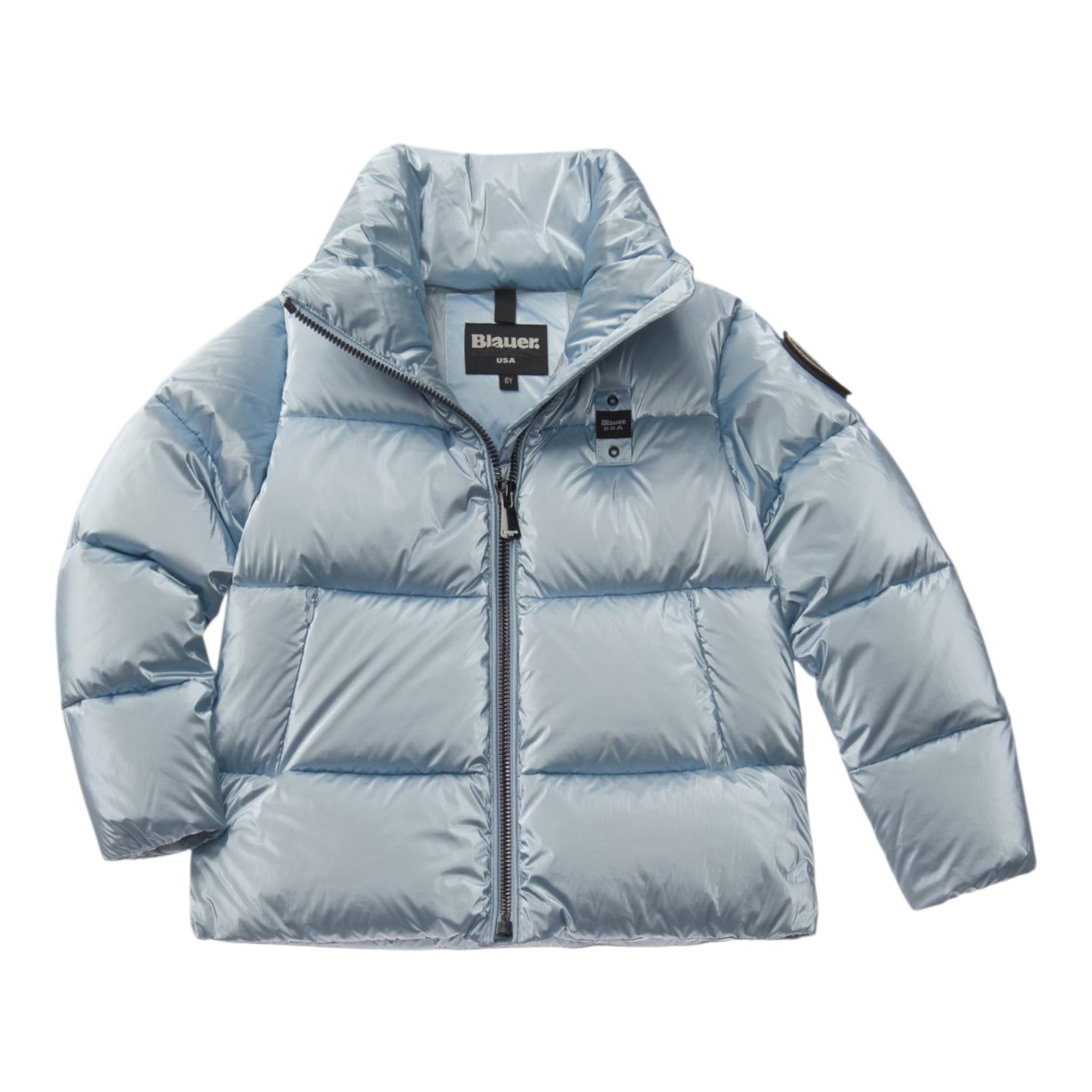 Blauer Giubbino tinta unita con Zip E Cappuccio Azzurro per Neonato 24WBLGC03521 AZZURRO BLAUER 
