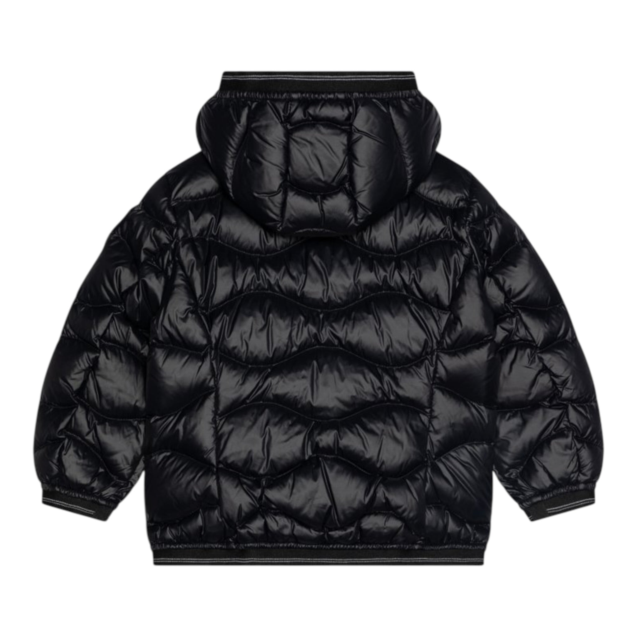 Blauer Giubbino tinta unita con Zip E Cappuccio Nero per Neonato 25WBBXC02456XXX NERO BLAUER 