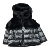 Blauer Giubbino tinta unita con Zip E Cappuccio Nero per Neonata 25WBLGC02411 NERO BLAUER 
