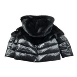 Blauer Giubbino tinta unita con Zip E Cappuccio Nero per Neonata 25WBLGC02411 NERO BLAUER 