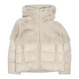 Blauer Giubbino tinta unita con Zip E Cappuccio Beige per Bambina 25WBLGC02411XX BEIGE BLAUER 