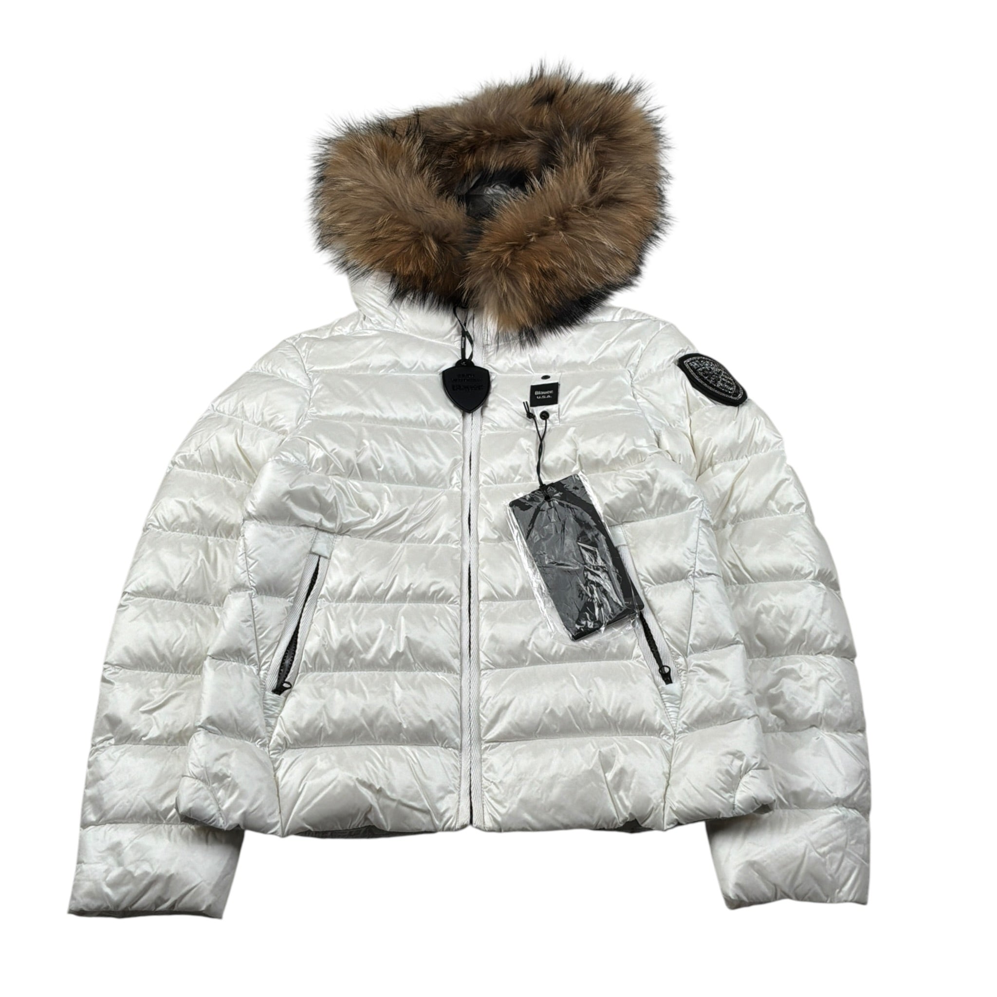 Blauer Giubbino tinta unita con Zip E Cappuccio Bianco per Bambina 25WBLGC03380 BIANCO BLAUER 