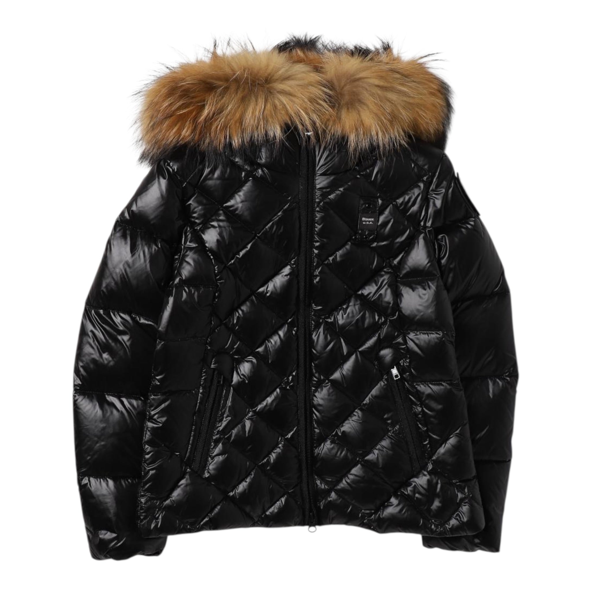 Blauer Giubbino tinta unita con Cappuccio Nero per Bambina 25WBLGC03384 NERO BLAUER 