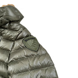 Blauer Giubbino tinta unita con Zip E Cappuccio Verde per Bambino 25WBLKC02426XX VERDE BLAUER 