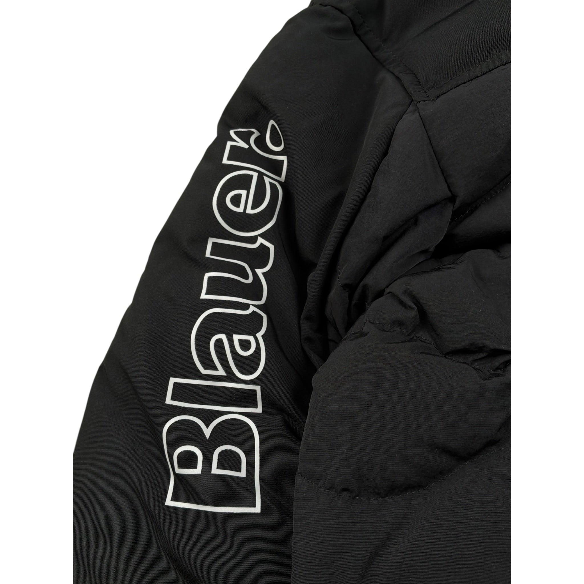 Blauer Giubbino tinta unita con Zip E Cappuccio Nero per Bambino 25WBLKC02451XX NERO BLAUER 