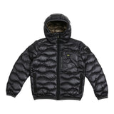 Blauer Giubbino tinta unita con Zip E Cappuccio Nero per Bambino 25WBLKC03438X NERO BLAUER 