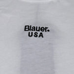 Blauer T-Shirt tinta unita con Stampa Bianco per Bambino 25WBLKH02477J BIANCO BLAUER 