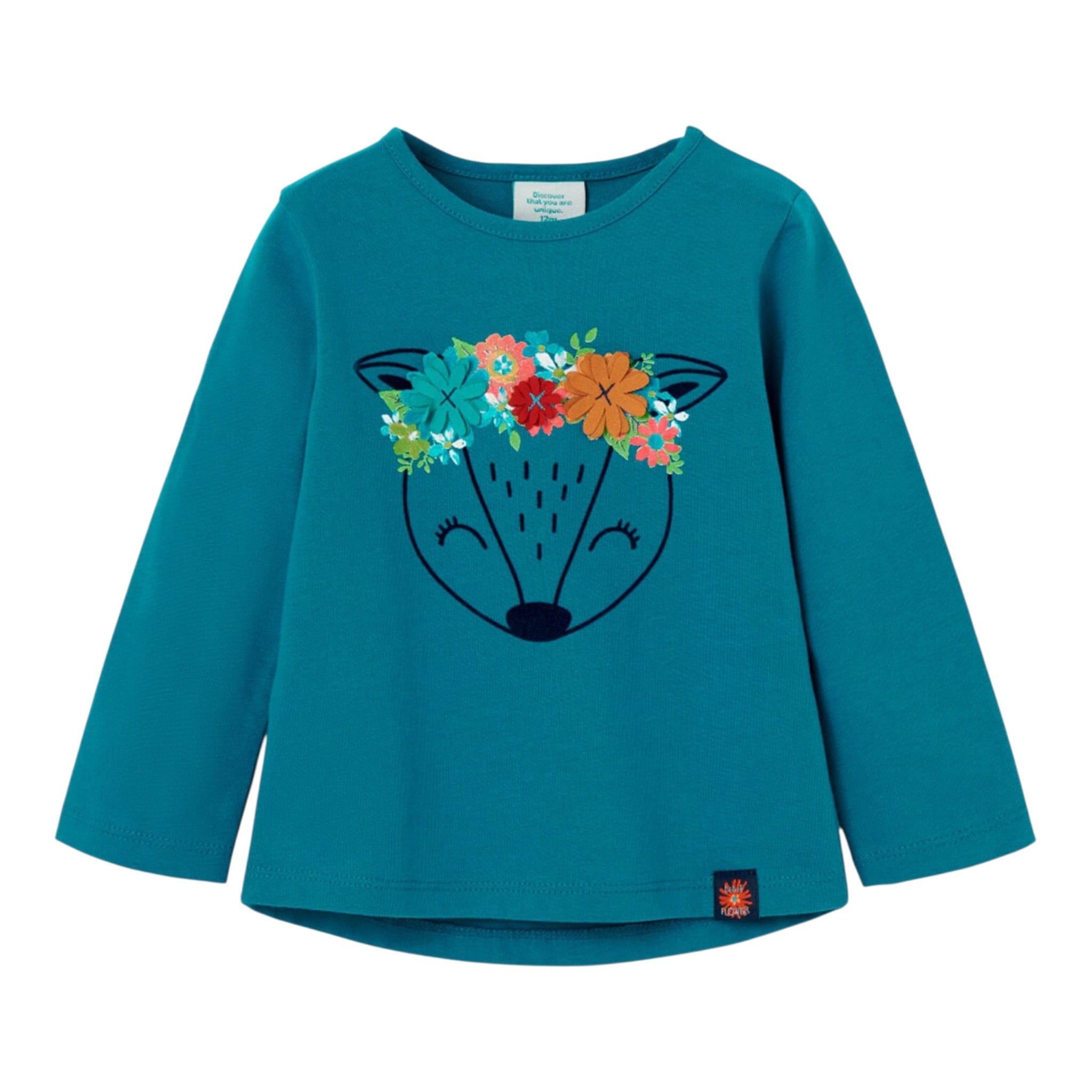 Boboli Shirt Girocollo tinta unita con Stampa Petrolio per Neonata 235033 PETROLIO BOBOLI 