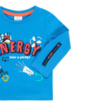 Boboli Shirt Girocollo tinta unita con Stampa Azzurro per Neonato 313096 AZZURRO BOBOLI 