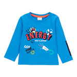 Boboli Shirt Girocollo tinta unita con Stampa Azzurro per Neonato 313096 AZZURRO BOBOLI 