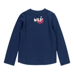 Boboli Shirt Girocollo tinta unita con Stampe Blu per Bambina 408136 BLU BOBOLI 